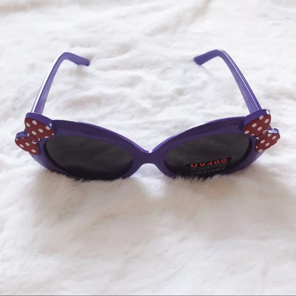 Everly Purple Toddler Girl Fashion Bow Sunglasses